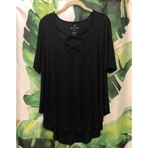 AMERICAN EAGLE Soft and Sexy Crisscross Neck Tee